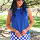 PREORDER- Checkmate Ribbed Tank- Blue