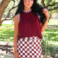 PREORDER- Checkmate Ribbed Tank- Maroon