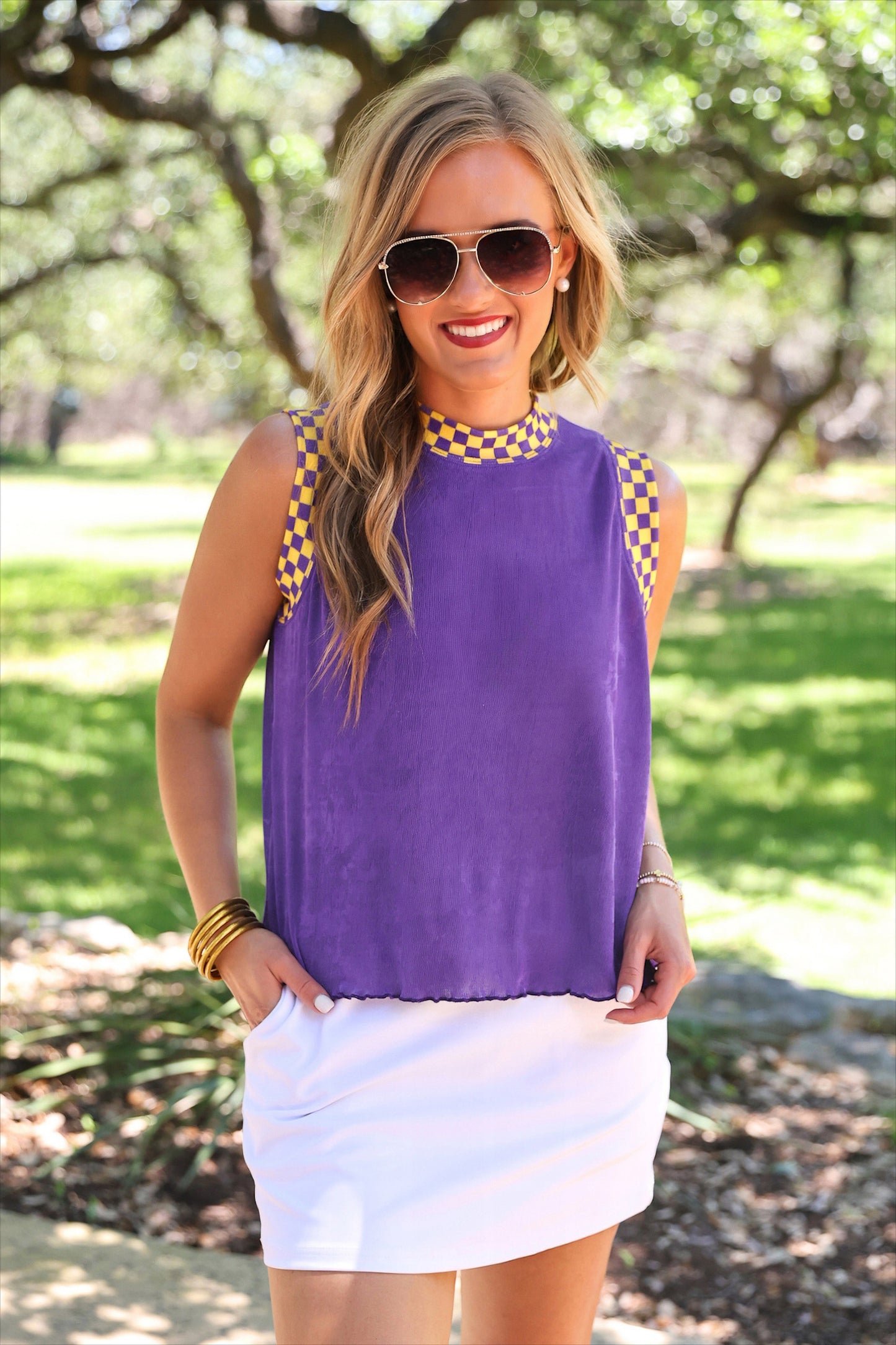 PREORDER- Checkmate Ribbed Tank- Purple