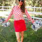 PREORDER- Alyssa Mesh Top- Red Checkered