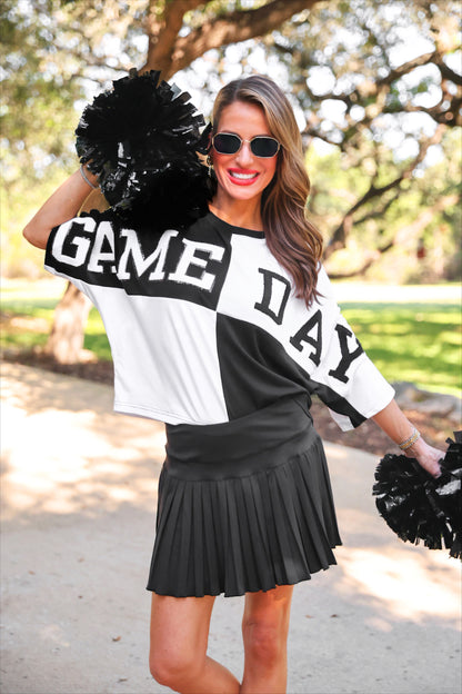 PREORDER- Huddle Up Color Block Top- Black