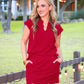 Make It Count Cap Sleeve Set- Burgundy