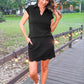 Make It Count Cap Sleeve Set- Black