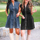 PREORDER- Refined Denim Zipper Dress- Black