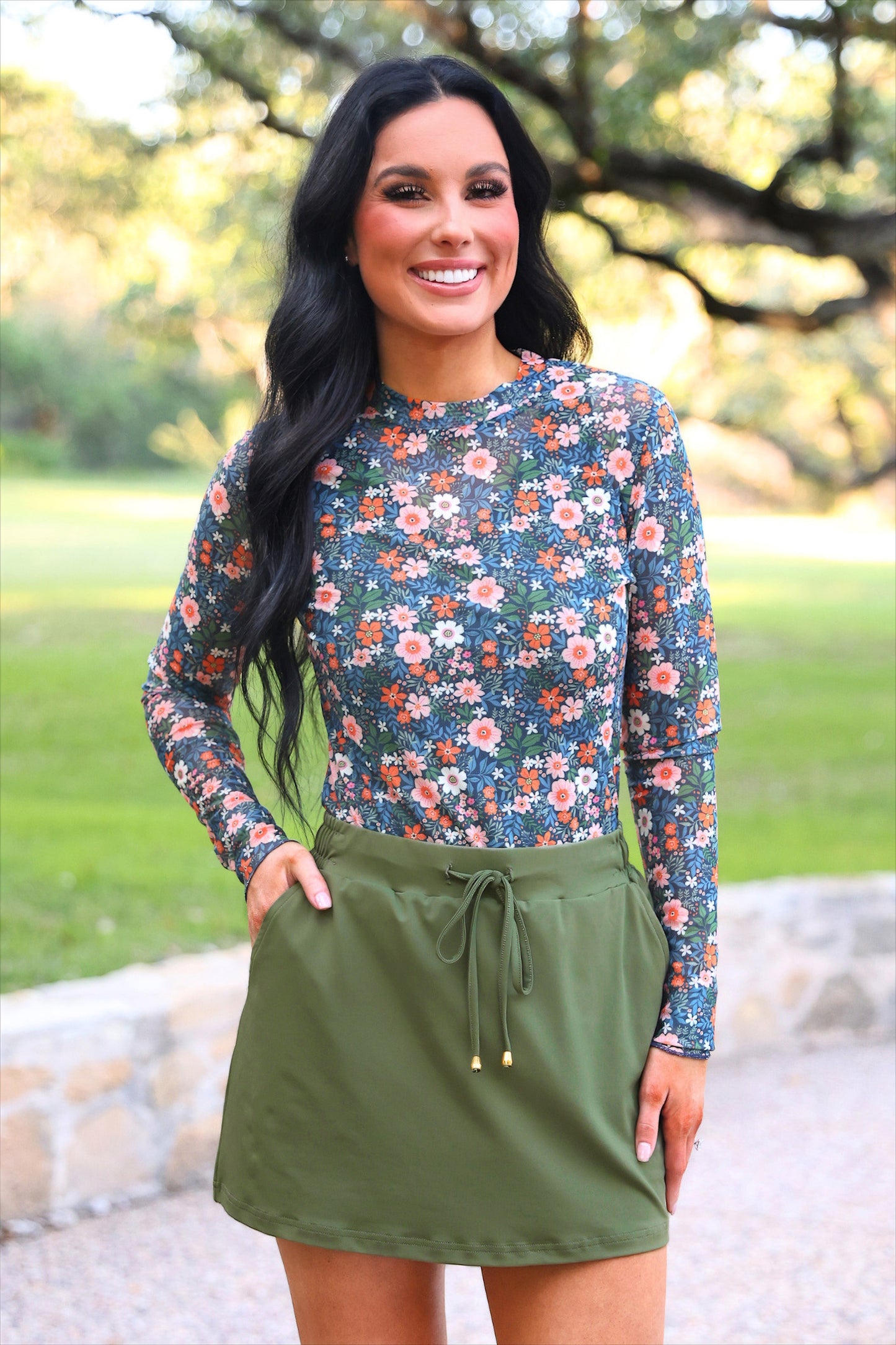PREORDER- Kate Mesh Top- Gwen Floral