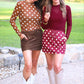 PREORDER- Kate Mesh Top- Chocolate Polka Dot