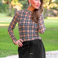 PREORDER- Kate Mesh Top- Nora Plaid