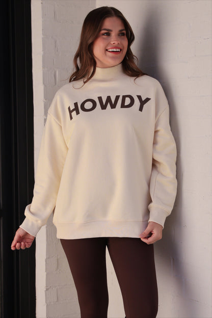 Howdy Mock Neck Pullover