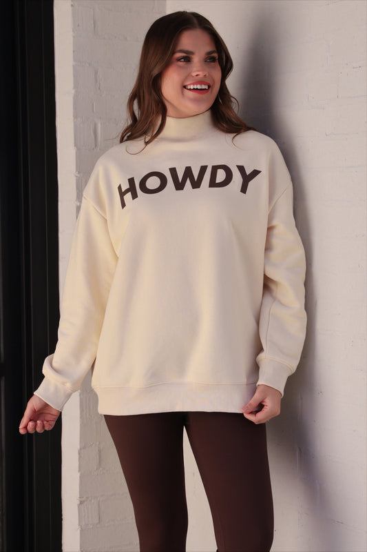 Howdy Mock Neck Pullover