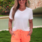 Solid Neon Coral Everyday Shorts