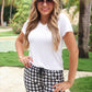 Black Gingham Everyday Shorts