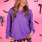 PREORDER- Levi Ribbed Quarter Zip Pullover- Purple