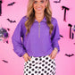 PREORDER- Levi Ribbed Quarter Zip Pullover- Purple