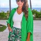 Sloane Button Up Top- Neon Lime