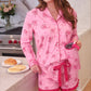 Blushing Blooms Ruffle Pajama Set