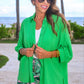 Sloane Button Up Top- Neon Lime