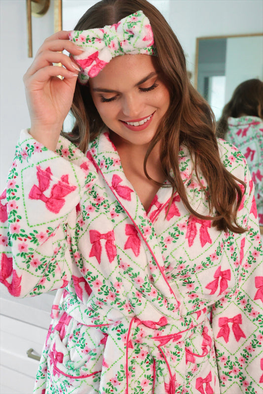 Pretty Lattice Bow Spa Headband