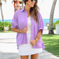 Sutton Button Up Top- Lavender