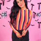 PREORDER- Kate Mesh Top- Boo Stripes