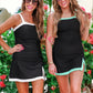 Hit The Pool Skirted Swimsuit- Black/White