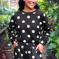 PREORDER- Luna Luxe Pullover Set- After Dark Polka Dot
