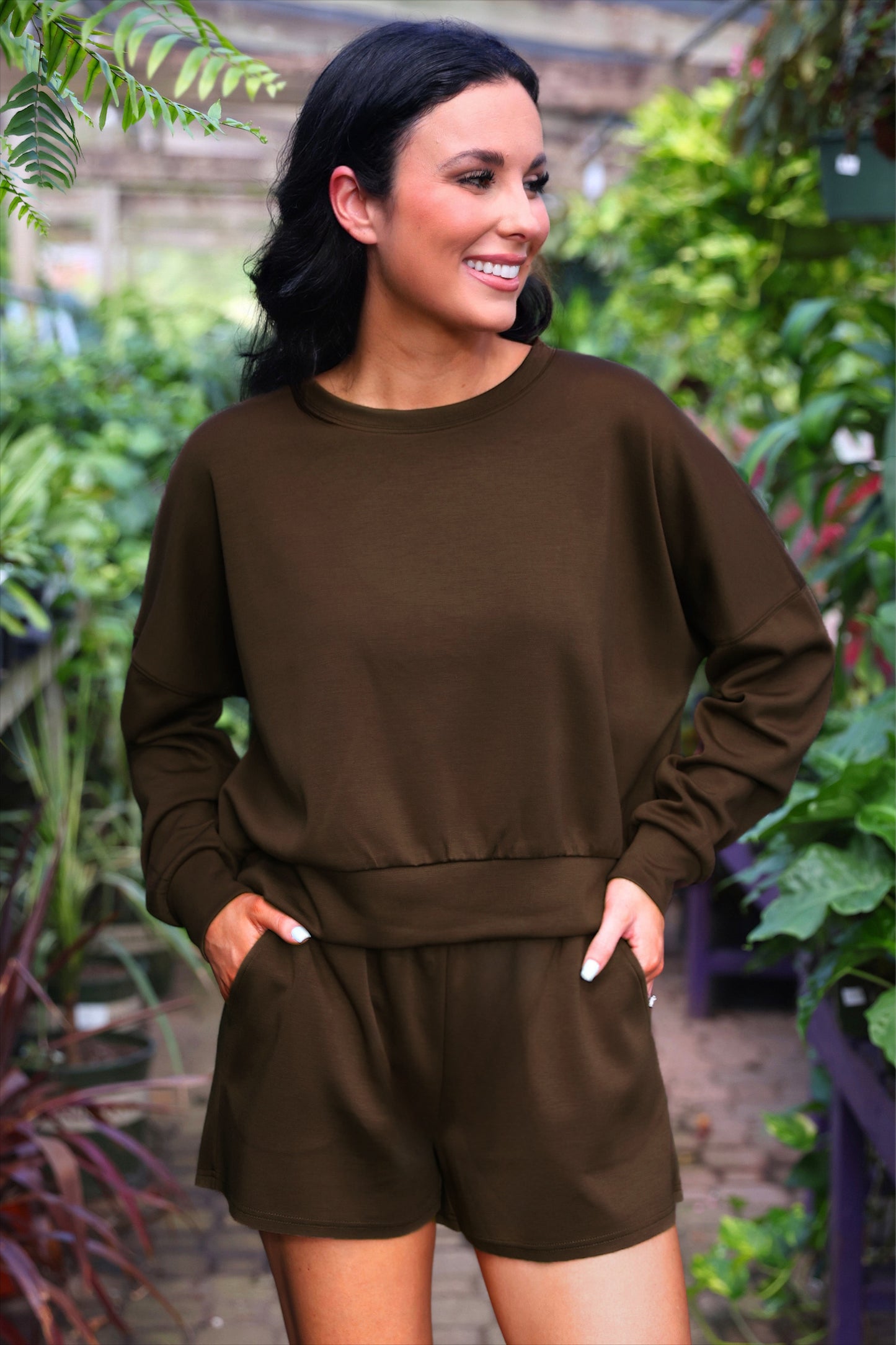 PREORDER- Luna Luxe Pullover Set- Chocolate