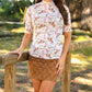 Kora Short Sleeve Mesh Top- Desert Darling