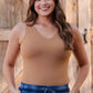 Haven V-Neck Bodysuit- Tan