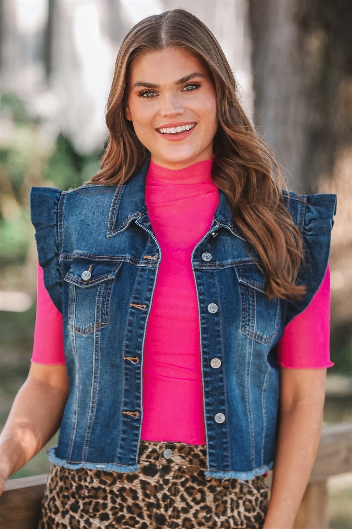 Kora Short Sleeve Mesh Top- Magenta