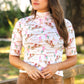 Kora Short Sleeve Mesh Top- Desert Darling