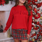 Joyful Velvet Patch Luxe Pullover