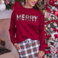 PREORDER- Merry Plaid Patch Luxe Pullover
