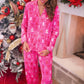 Pretty Pink Christmas Ruffle Pajama Set