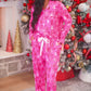 Pretty Pink Christmas Ruffle Pajama Set
