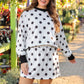 Printed Terry Skort Set- Black/White Polka Dot