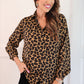 Nina Button Up Tunic- Leopard