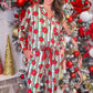 Plaid Poinsettia Ruffle Pajama Set