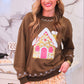 PREORDER- Foil Gingerbread House Pullover