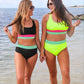 Shades of Summer Two Piece Swimsuit- Neon Lime