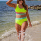 Shades of Summer Two Piece Swimsuit- Neon Lime