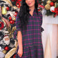 PREORDER- Evelyn Dress- Navy Plaid