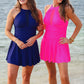 Chasing Sunshine Skirted Swimsuit- Neon Pink