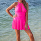 Chasing Sunshine Skirted Swimsuit- Neon Pink