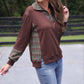Juniper Plaid Pullover- Chocolate