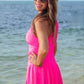 Chasing Sunshine Skirted Swimsuit- Neon Pink