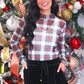 PREORDER- Keigan Mesh Top- White Christmas Plaid