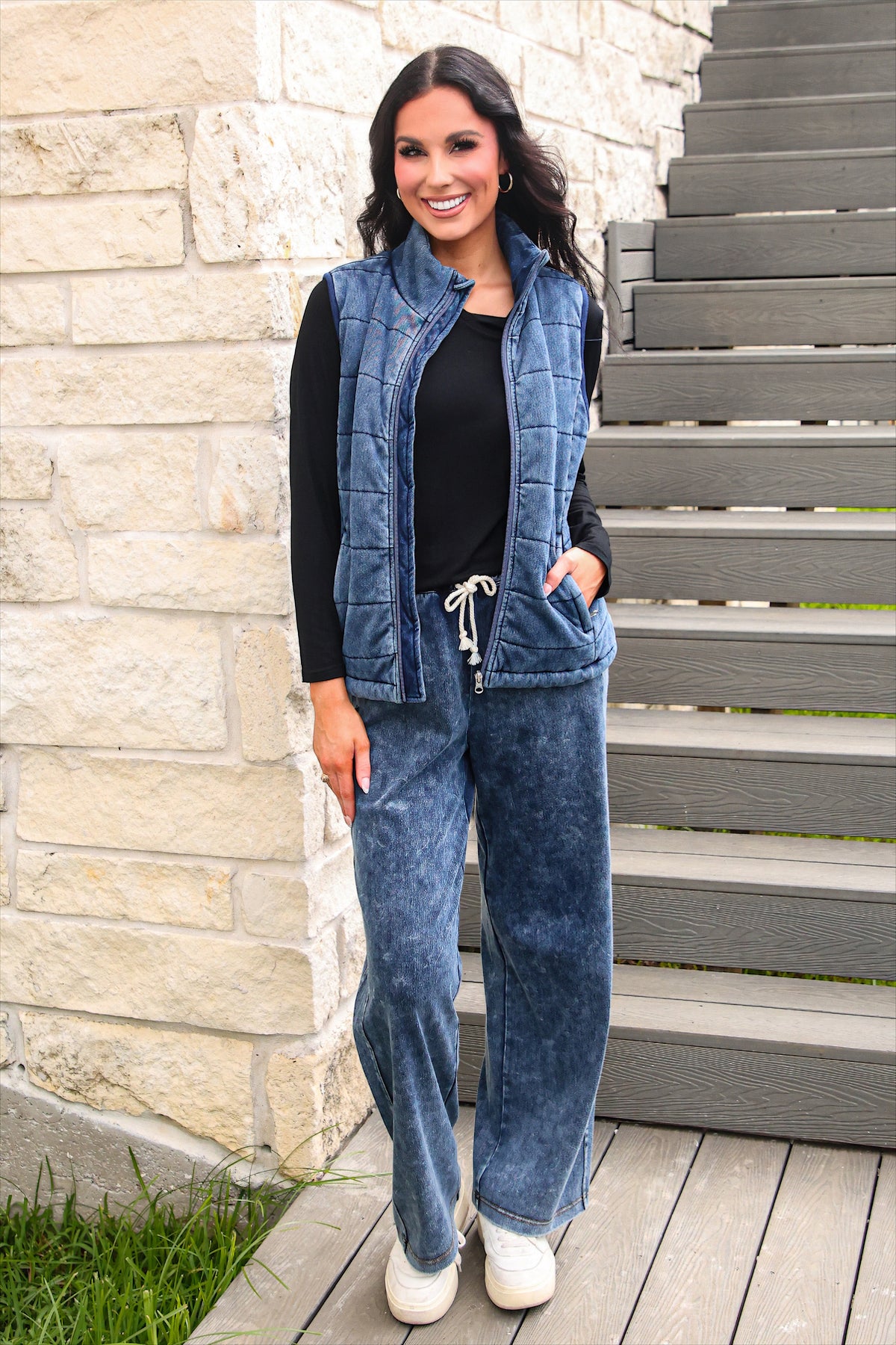 PREORDER- Refined Denim Wide Leg Pants- Light Wash