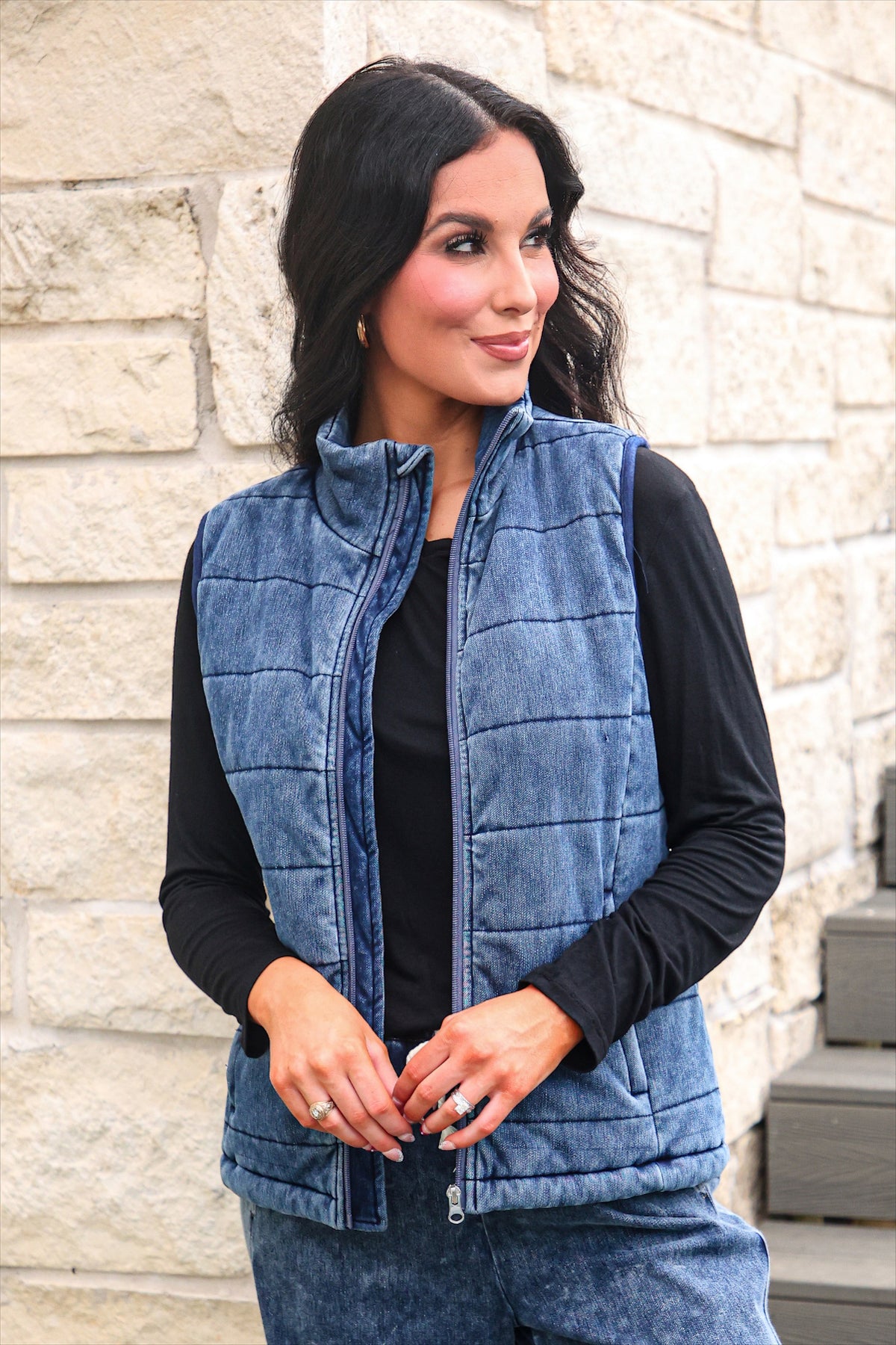 PREORDER- Refined Denim Puffer Vest