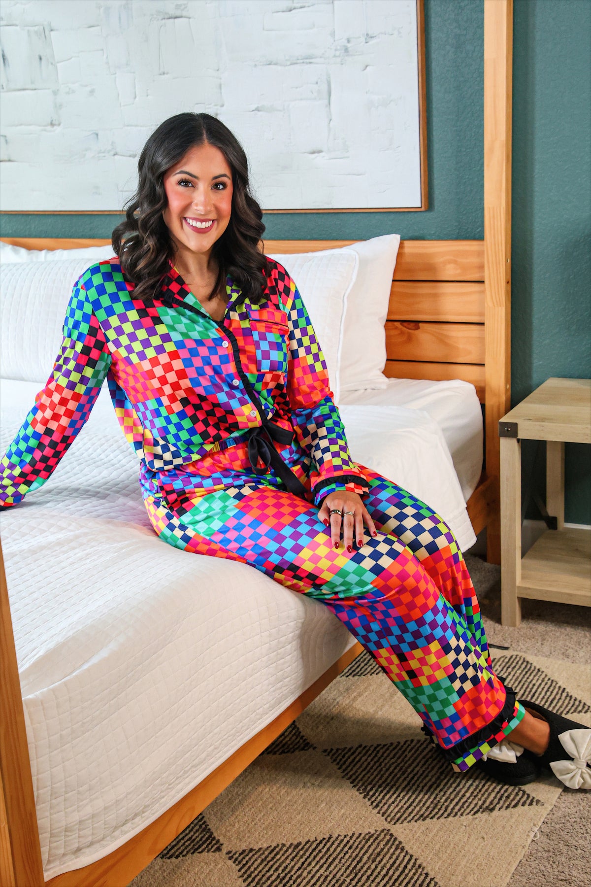 PREORDER- Check Me Out Ruffle Pajama Set