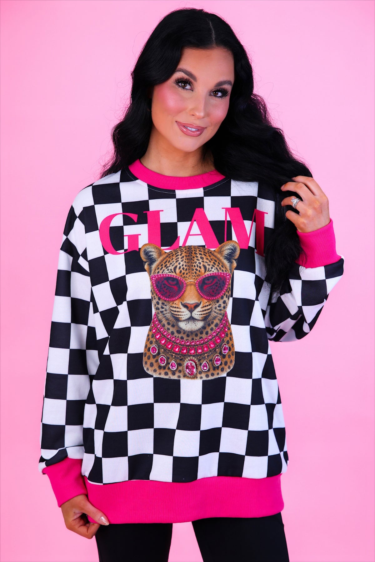 PREORDER- Pretty Wild Pullover- Glam Leopard